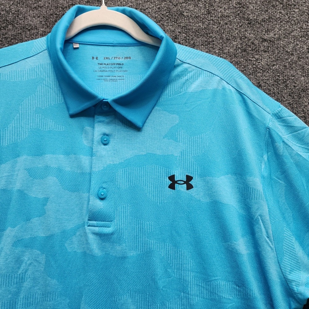 Under Armour Playoff Polo Men's 2XL Camo‎ Jacquard Golf Performance Shirt